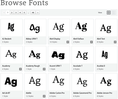 browse fonts